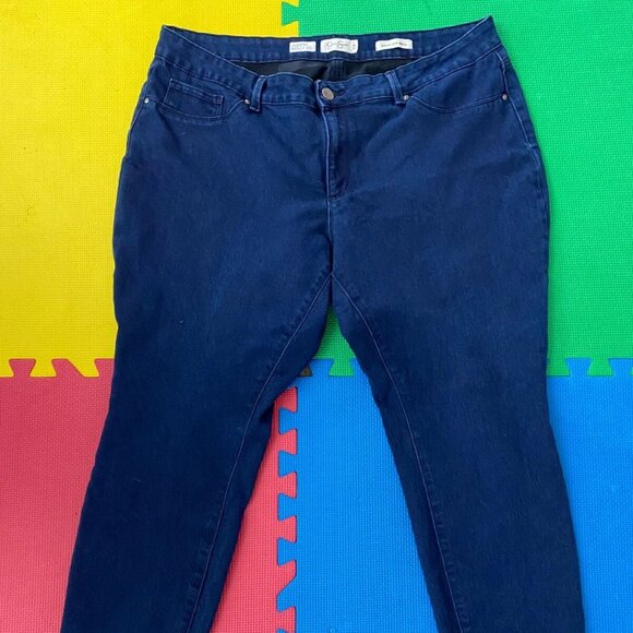 Jessica Simpson Pants Women Size 20W Kiss Me Supper Skinny Judith Rout 03 Navy - Picture 1 of 8